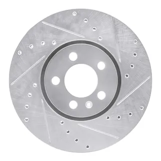R1 Concepts EDZ-74015R Brake Rotor Drilled and Slotted Silver